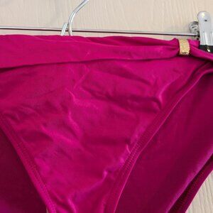 Lauren Ralph Lauren Magenta with Gold Swim Bikini Bottom Size 10 NWT
